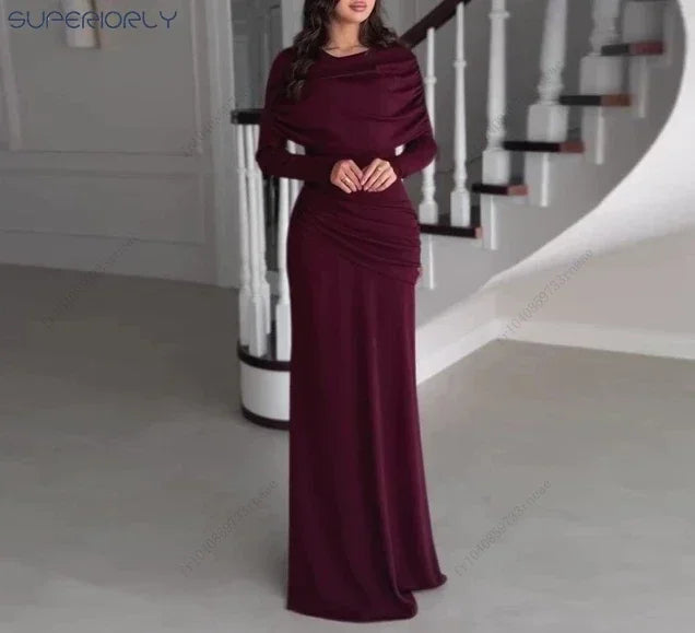 Ruched Waist Long Dress